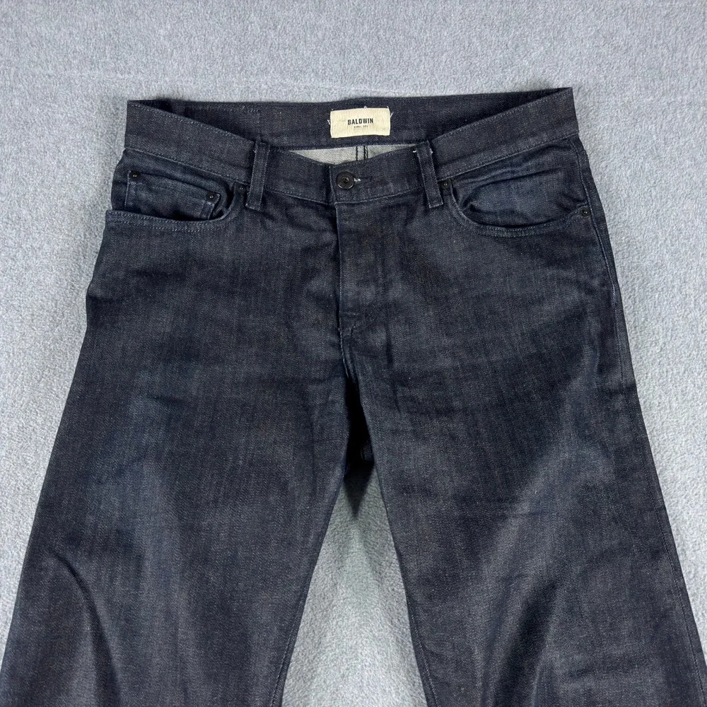 Baldwin Kansas City Brennan Modern Straight Jeans Men's 34 Dark Wash Denim USA